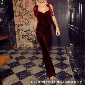 Elegant Burgundy Velvet Gown
